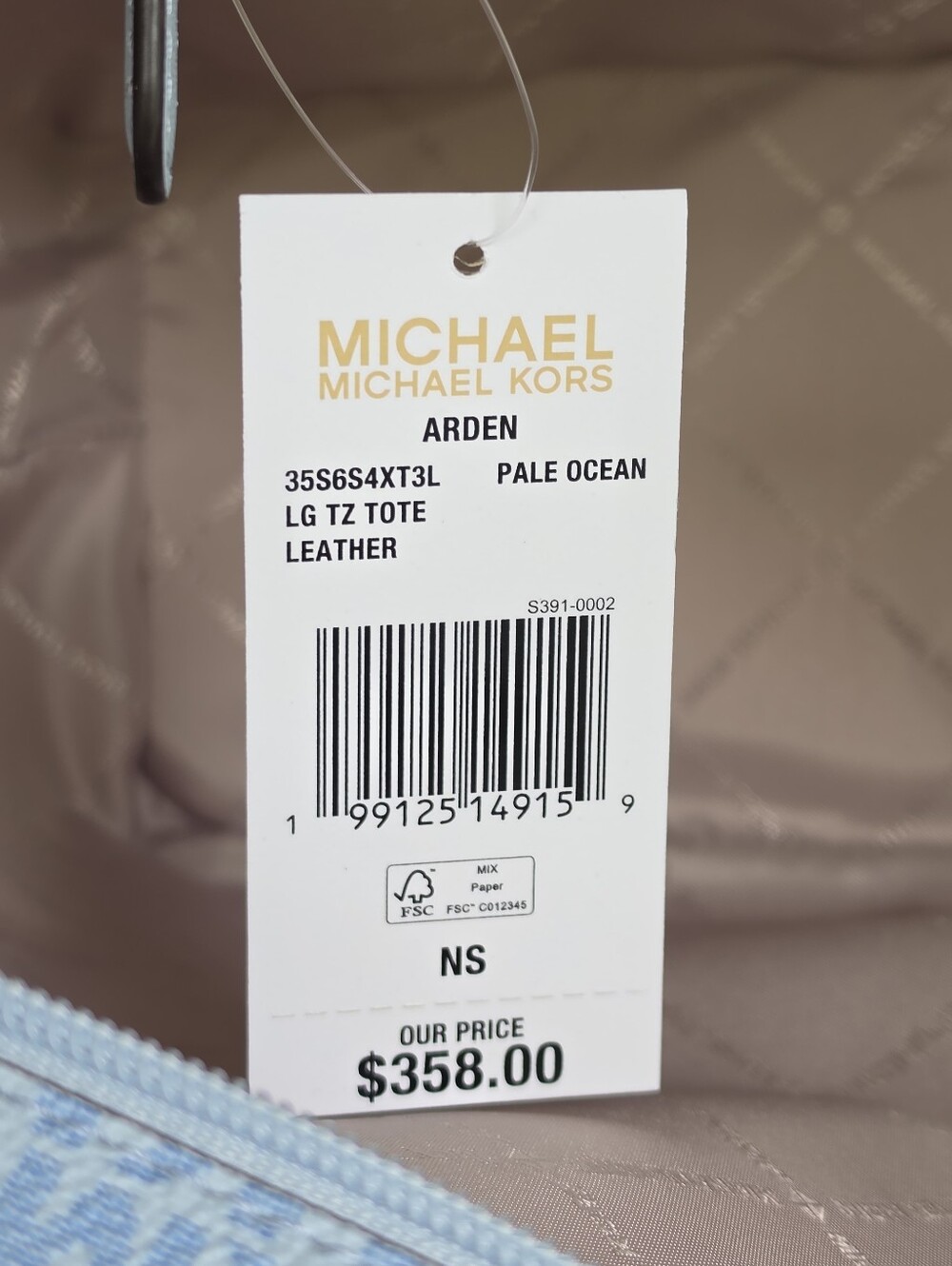 Michael Kors Arden Large Blue Tote - Picture 7 of 9